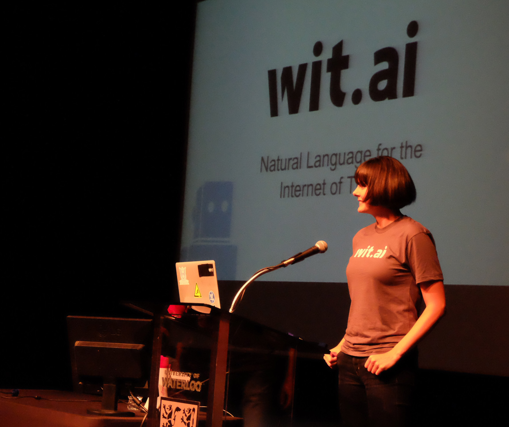 Introducing Wit.ai during the opening ceremonies at the Hack The North Hackathon