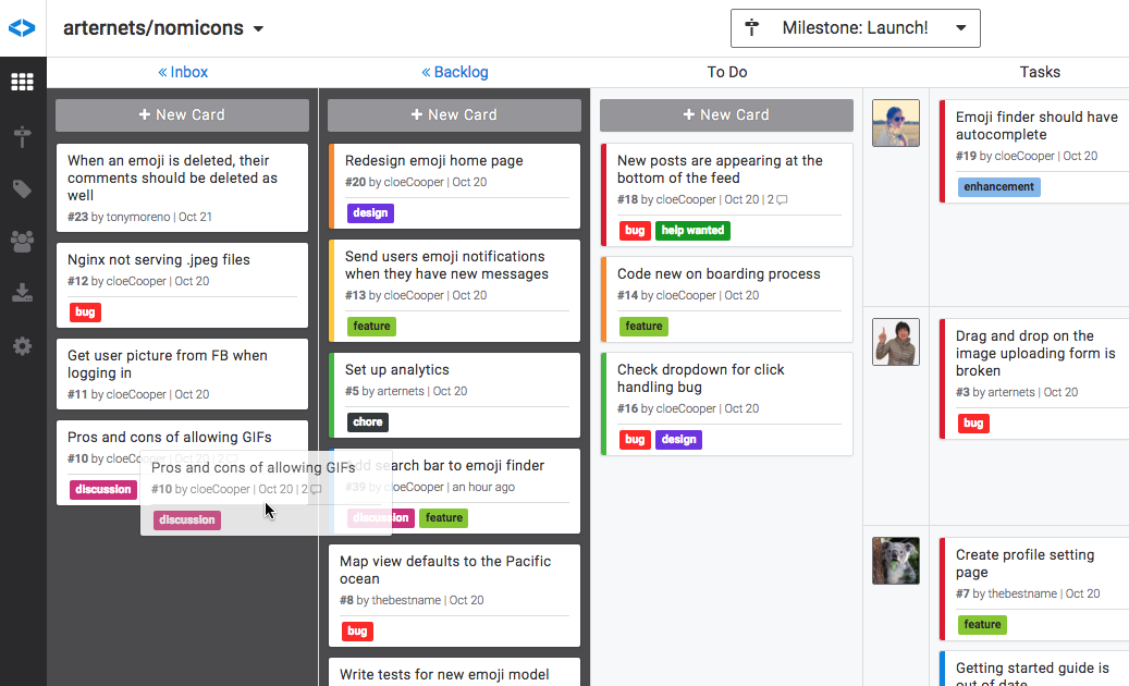 Backlog and Inbox Triage Board View