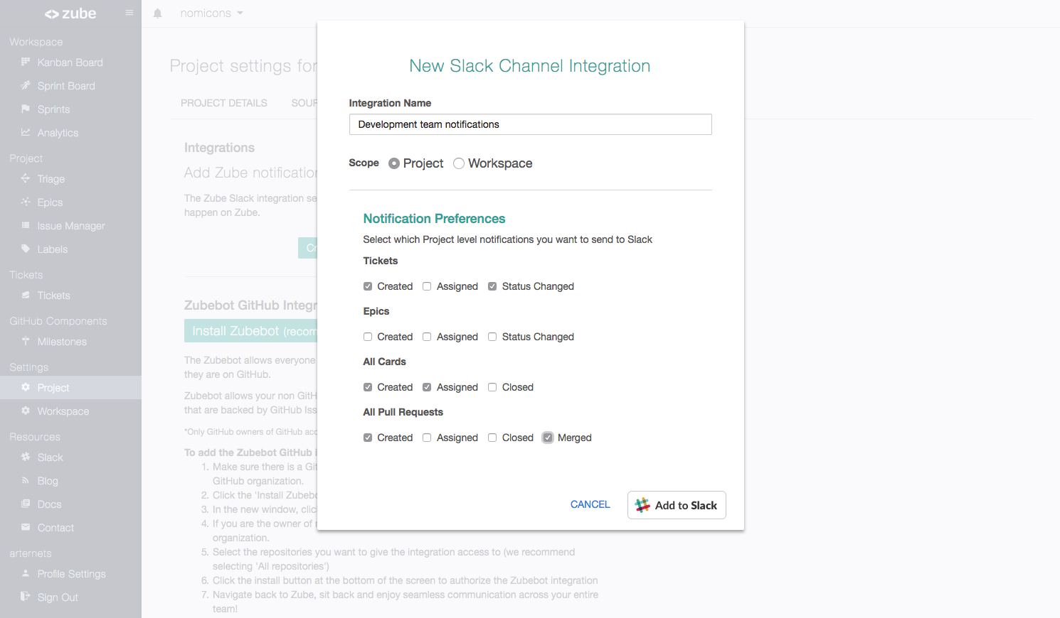 Slack Channel Integration Builder